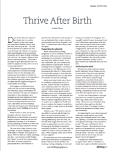 Birthing Magazine 2010 Winter After Birth