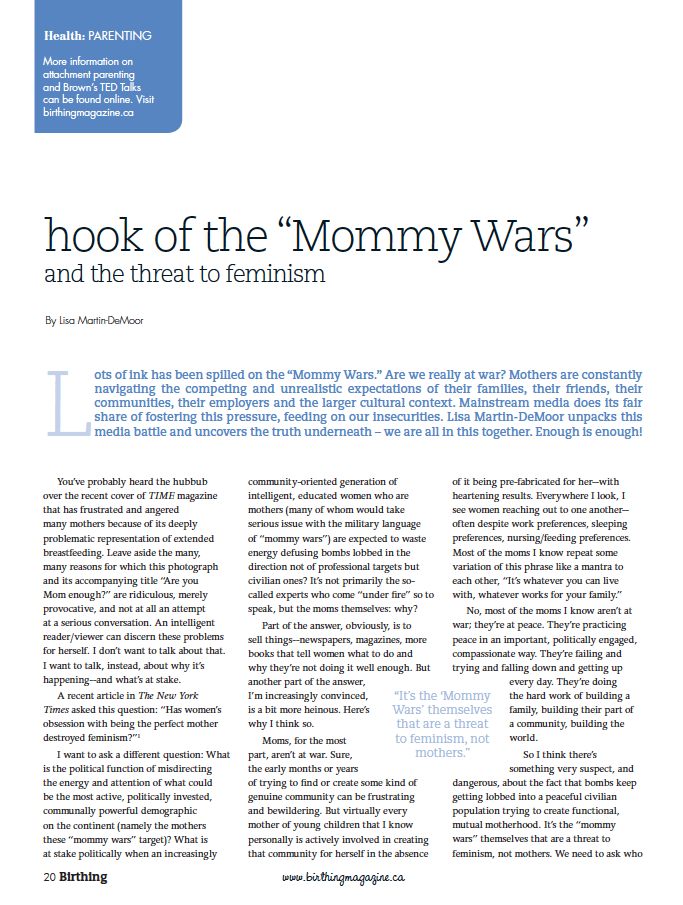 Birthing Magazine 2012 Fall Mommy Wars