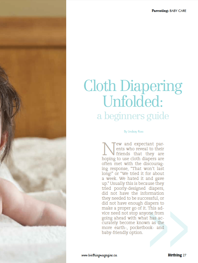 Birthing Magazine 2012 Summer Cloth Diapers