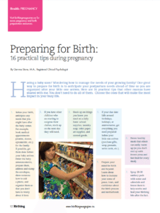 Birthing Magazine 2012 Summer Pregnancy