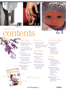 Birthing Magazine 2013 Summer Content
