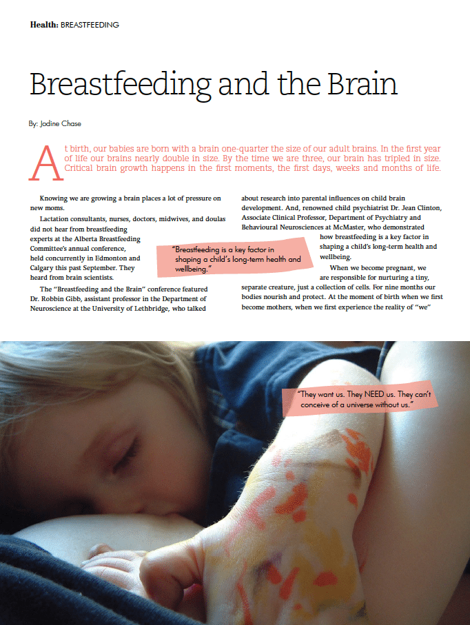 Birthing Magazine 2013 Winter : Spring Breastfeeding and the Brain