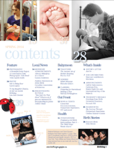 Birthing Magazine 2014 Spring Contents