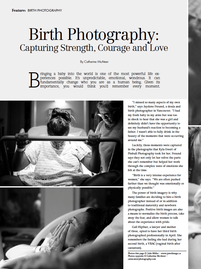 Birthing Magazine 2014 Summer:Fall Birth Photography