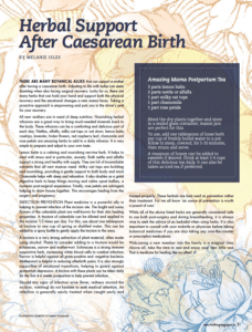 Birthing Magazine 2015 Spring Herbal Support After Cesarean