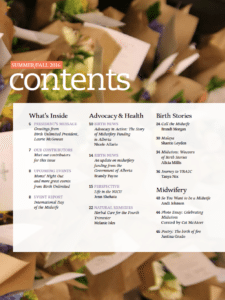 Birthing Magazine 2016 Summer:Fall Contents