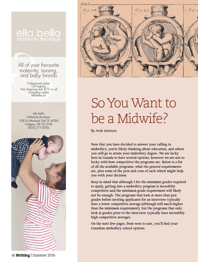 Birthing Magazine 2016 Summer:Fall How to be a midwife