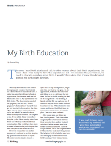 Birthing Magazine Winter / Spring 2011 Birth Education