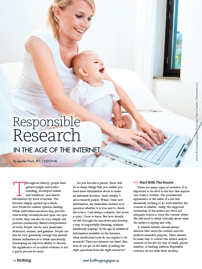 Birthing Magazine Spring 2011 Responsible Research