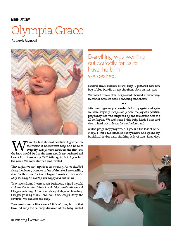 Birth story sample article page