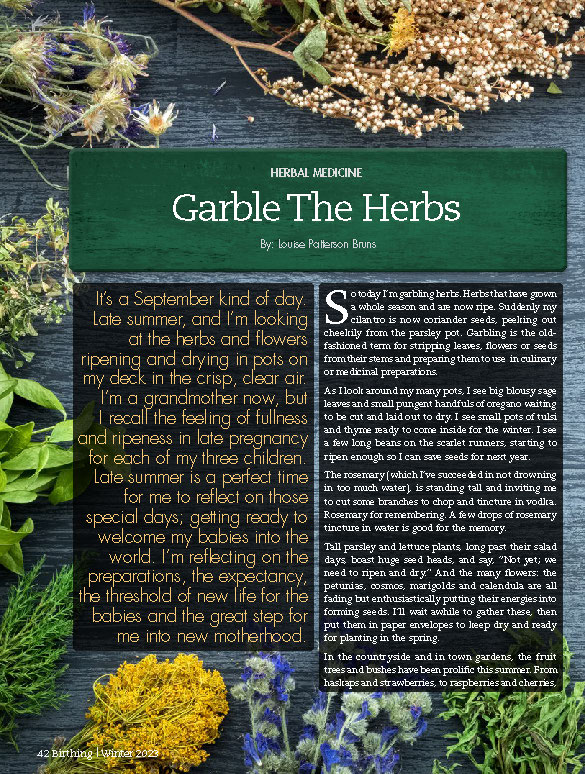 Herbal medicine and birth sample article page